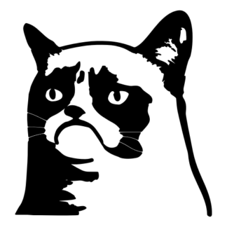 Grumpy Cat 2 Decal (Black)
